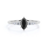 1.50 Ct Marquise Cut Seven Stone Prong Setting Black & White Diamond Ring