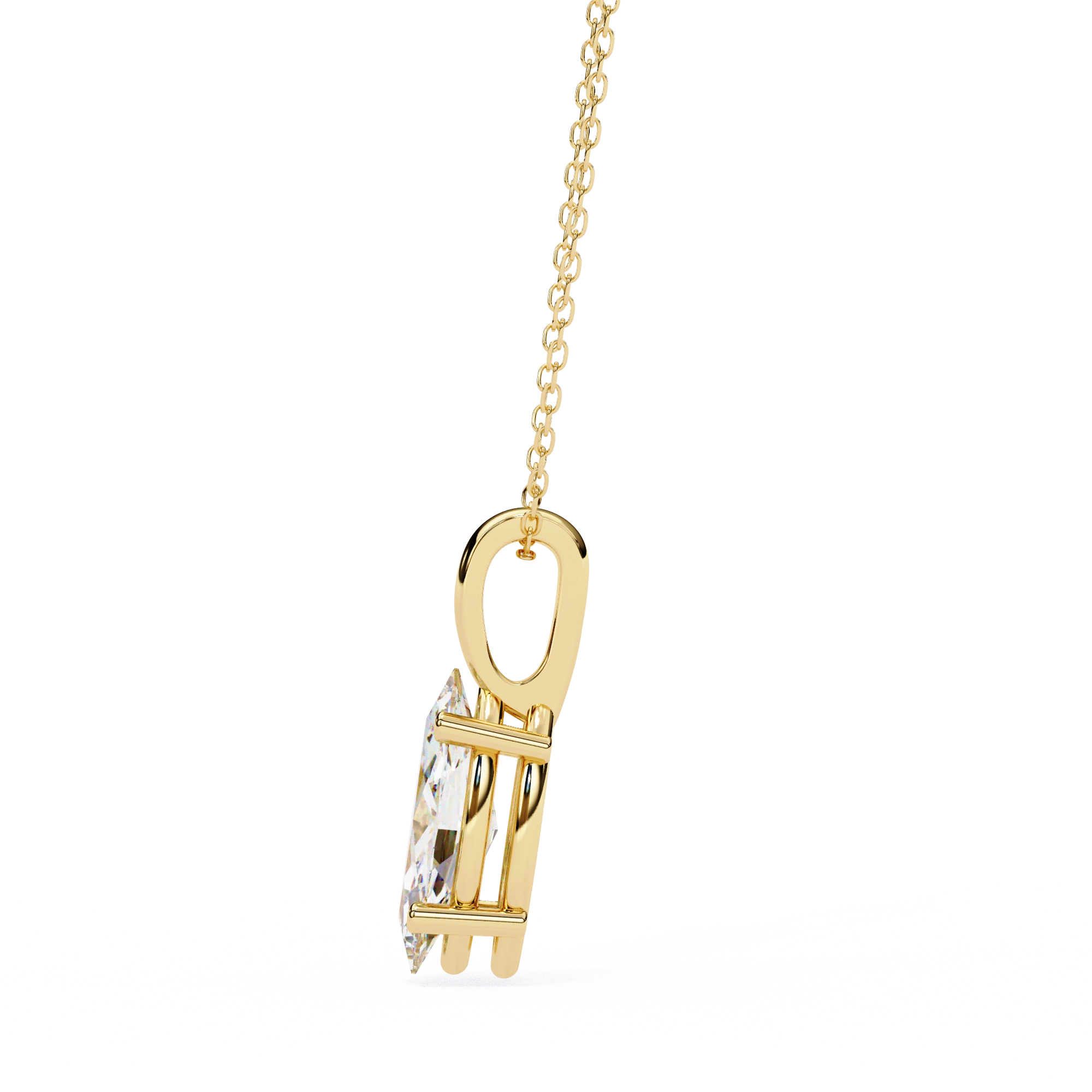 1 Ct Marquise Cut Diamond Solitaire Pendant in Yellow Gold