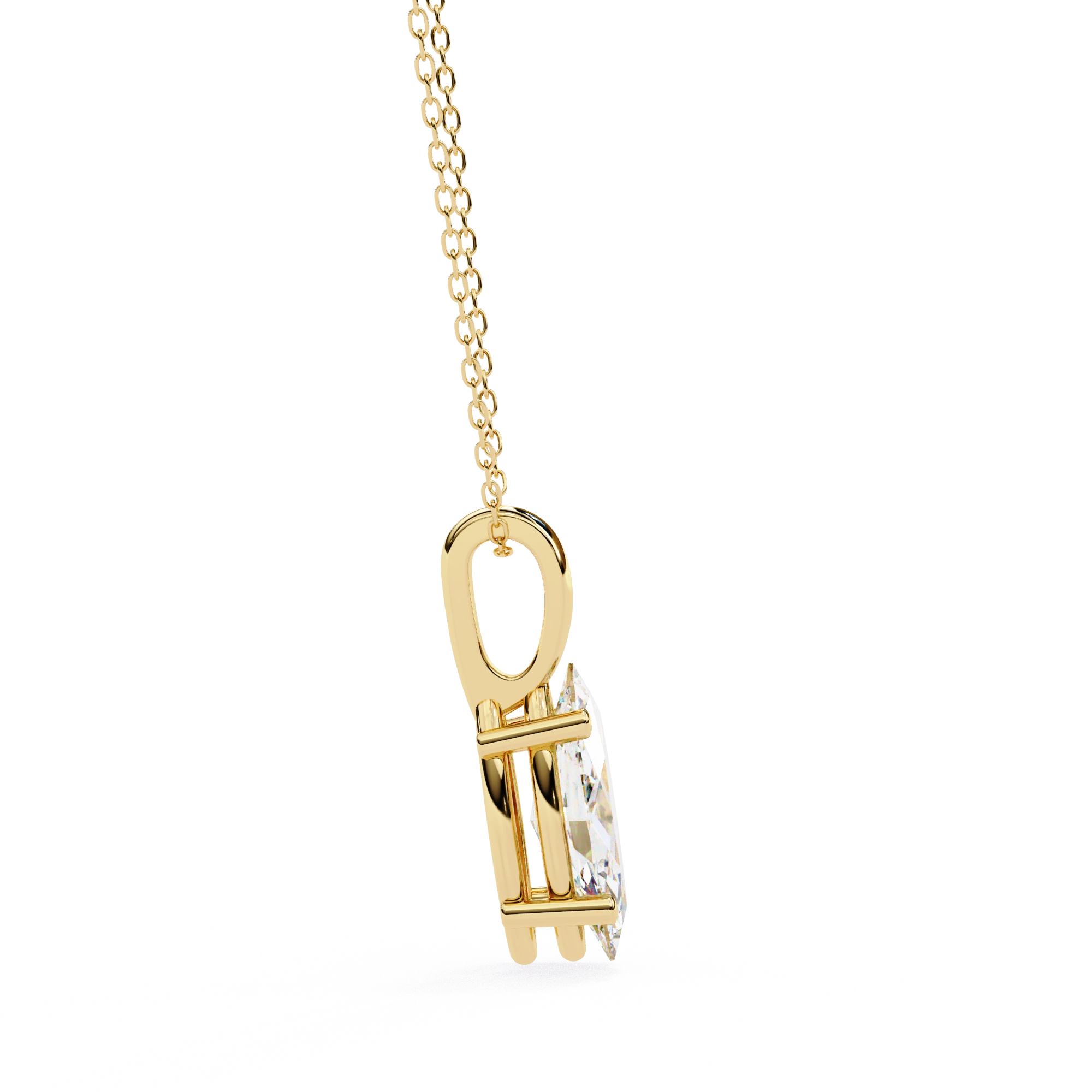 1 Ct Marquise Cut Diamond Solitaire Pendant in Yellow Gold