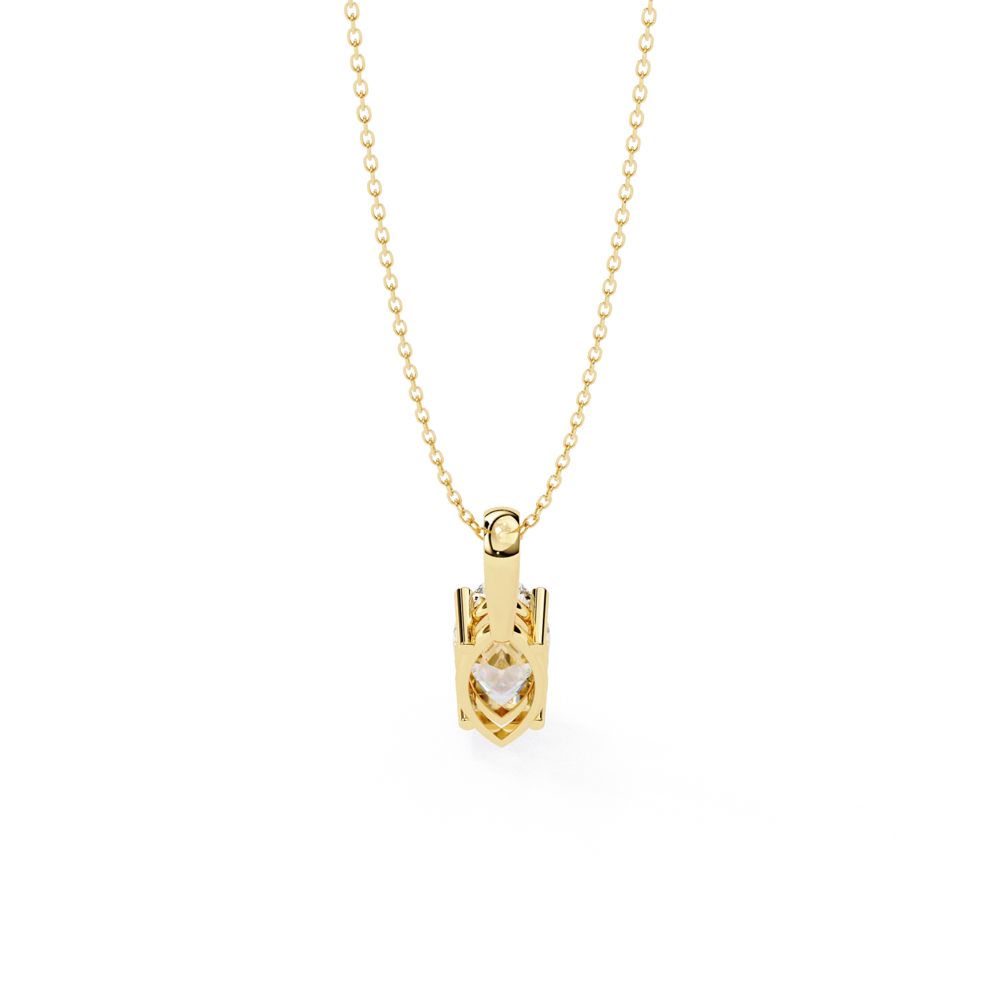1 Ct Marquise Cut Diamond Solitaire Pendant in Yellow Gold