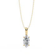 1 Ct Marquise Cut Diamond Solitaire Pendant in Yellow Gold 18K Yellow Gold Natural Diamond