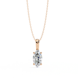 1 Ct Marquise Cut Diamond Solitaire Pendant in Yellow Gold