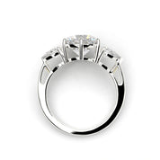 3.75 Ct Three Stone Lab Diamond Ring with Pear Side Stones