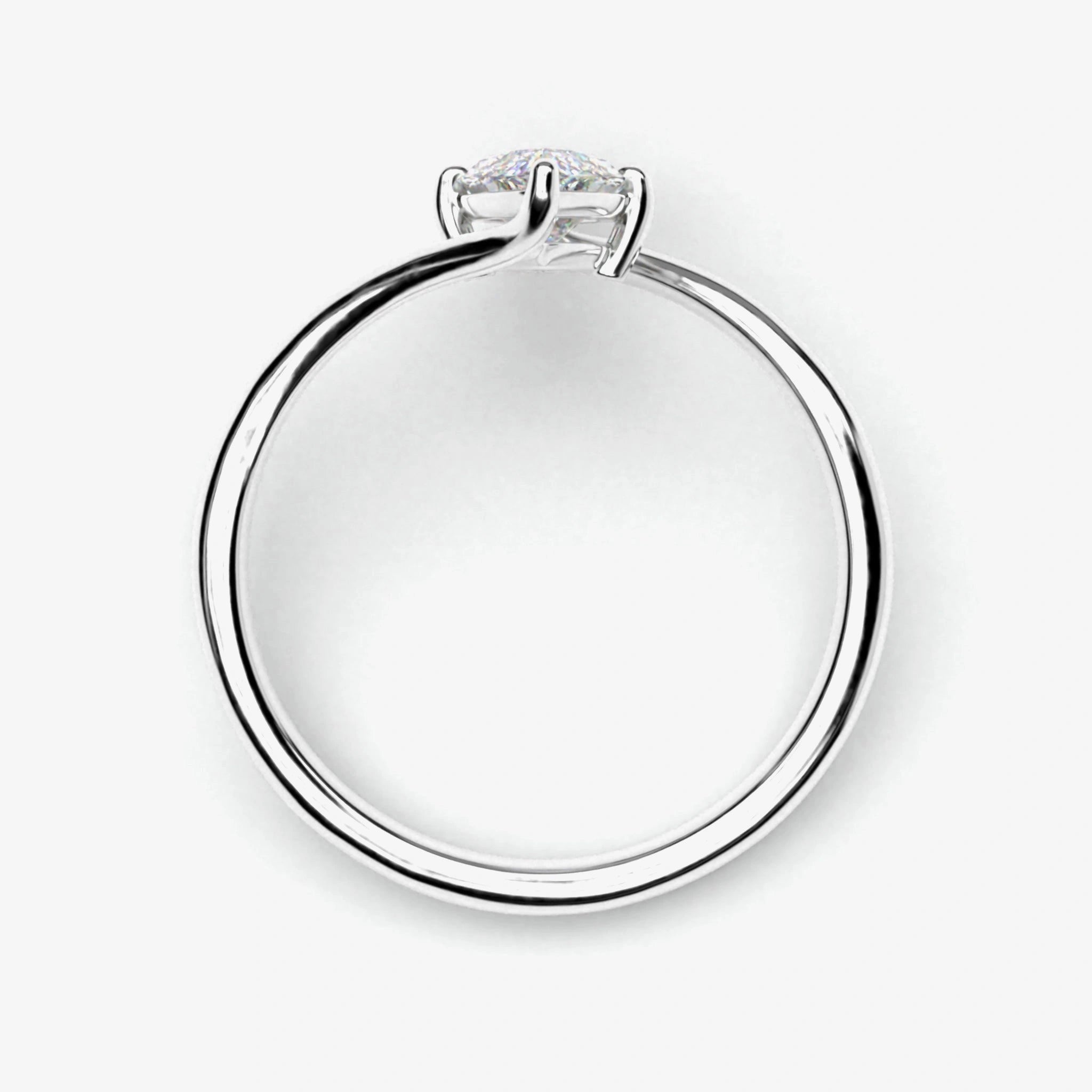 1 Ct Marquise Cut Diamond Promise Ring with Modern Open Band