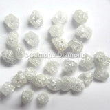 7 Inch White Uncut Diamond Beads Strand