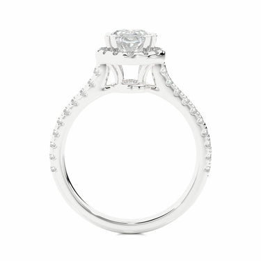 1.30 Ct Oval Cut Engagement Ring With Halo Set White Gold