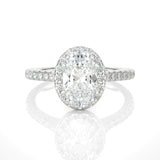 1.30 Carat Oval Cut Moissanite Engagement Ring Set White Gold