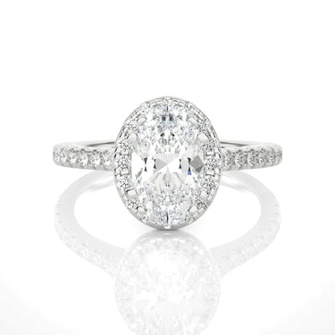 1.30 Ct Oval Cut Moissanite Engagement Ring Set White Gold