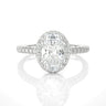 1.30 Carat Oval Cut Moissanite Engagement Ring Set White Gold