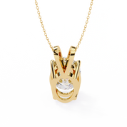 4.1 Ct Oval Lab Diamond Solitaire Pendant Double Bail Yellow Gold