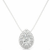 0.27 Ct Pear Shaped Halo Lab Diamond Pendant In Yellow Gold