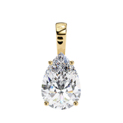 2.61 Ct Pear Shaped Diamond Solitaire Pendant in Yellow Gold