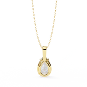 2.61 Ct Pear Shaped Diamond Solitaire Pendant in Yellow Gold