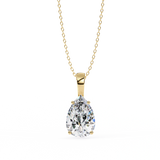 2.61 Ct Pear Shaped Diamond Solitaire Pendant in Yellow Gold