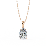 2.61 Ct Pear Shaped Diamond Solitaire Pendant in Yellow Gold