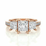 2.20 Ct Princess And Round Cut Prong Setting Diamond Ring In Rose Gold