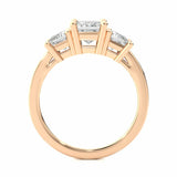 2.20 Ct Princess And Round Cut Prong Setting Diamond Ring In Rose Gold