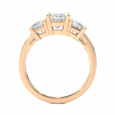2.20 Ct Princess And Round Cut Prong Setting Diamond Ring In Rose Gold