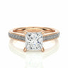 2 Carat Princess Cut Prong Setting Lab Diamond Ring In Rose Gold