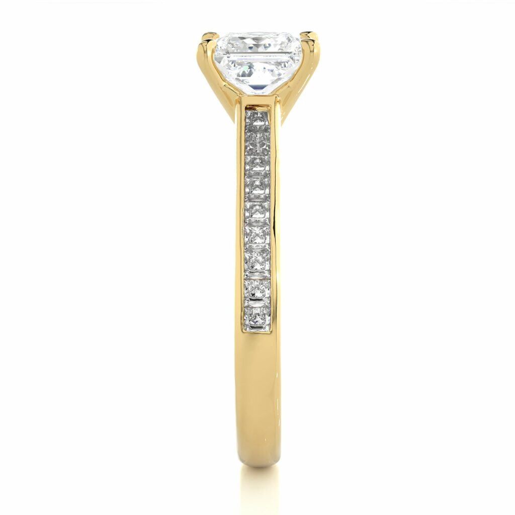 2 Carat Princess Cut Solitaire Diamond Ring Yellow Gold
