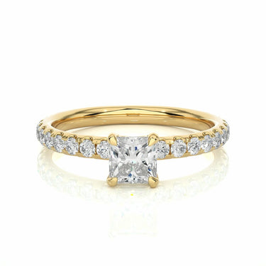 1ct Princess Cut Diamond Ring Yellow Gold