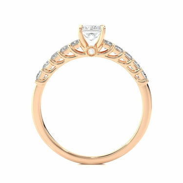0.85ct Princess Cut Engagement Ring With Accents In Rose Gold