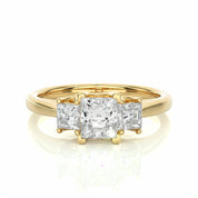 1 Ct Princess Cut Three Stone Ring Diamond Ring In Rose Gold Yellow