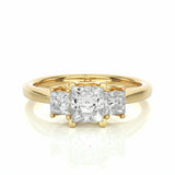 1.02 Carat Princess Cut Diamond Three Stone Ring with Sleek Band