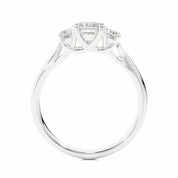 1.02 Carat Princess Cut Diamond Three Stone Ring with Sleek Band Three Stone Engagement Rings