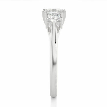 Bague de fiançailles en diamant de laboratoire, ensemble de 3 griffes taille princesse, 1 ct, or blanc 