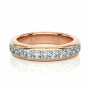 1.05 Carat Princess Cut Channel Setting Diamond Eternity Wedding Band In White Gold Rose Eternity Wedding Rings