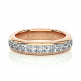 1.05 Carat Princess Cut Channel Setting Diamond Half Eternity Wedding Band In Rose Gold 