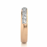 1.05 Carat Princess Cut Channel Setting Diamond Half Eternity Wedding Band In Rose Gold 