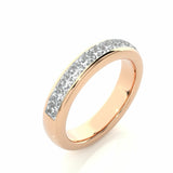 1.05 Carat Princess Cut Channel Setting Diamond Half Eternity Wedding Band In Rose Gold 