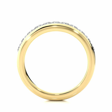 1.05 Carat Princess Shaped Diamond Half Eternity Wedding Band In Yellow Gold