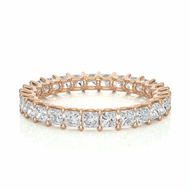 1.95 Ct Princess Cut Prong Setting Diamond Eternity Band In Rose Gold