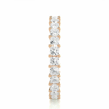 Bande d'éternité diamant taille princesse 1,95 ct serti griffes en or rose 