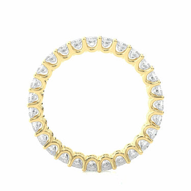 Bande d'éternité diamant taille princesse 1,95 ct serti griffes en or jaune 