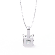 2.74 Ct Princess Cut Lab Diamond Pendant Bold White Gold Setting