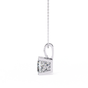 2.74 Ct Princess Cut Lab Diamond Pendant Bold White Gold Setting