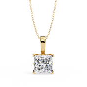 2.74 Ct Princess Cut Lab Diamond Pendant Bold White Gold Setting Lab Diamond