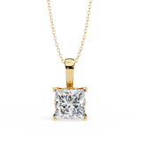 2.74 Ct Princess Cut Lab Diamond Pendant Bold White Gold Setting