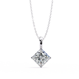 3 Ct Princess Cut Lab Diamond Solitaire Pendant Rose Gold