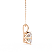 3 Ct Princess Cut Lab Diamond Solitaire Pendant Rose Gold