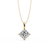 3 Ct Princess Cut Lab Diamond Solitaire Pendant Rose Gold