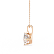 3 Ct Princess Cut Lab Diamond Solitaire Pendant Rose Gold