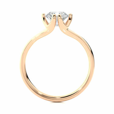 1.10 Ct Round Shaped Six Prong Solitaire Diamond Engagement Ring In Rose Gold