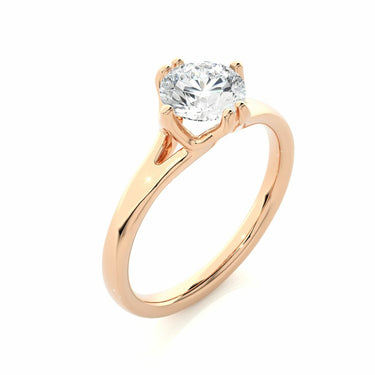 1.10 Ct Round Shaped Six Prong Solitaire Diamond Engagement Ring In Rose Gold