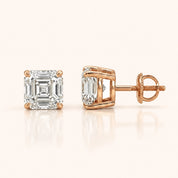 Asscher Cut Diamond Stud Earrings in Multiple Settings