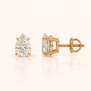 Luxury Pear Diamond Stud Earrings by Size & Setting